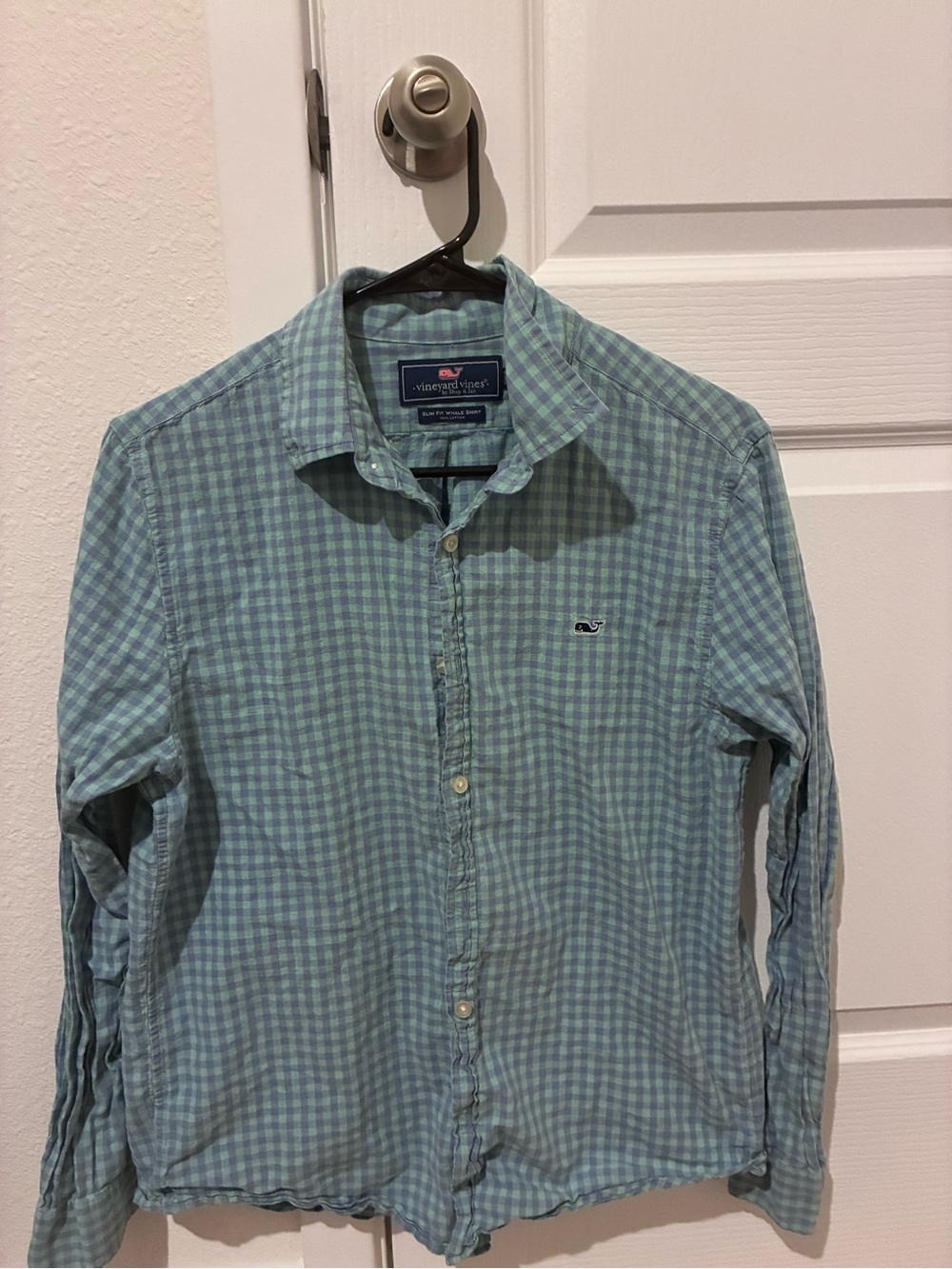 Vineyard Vines Blue-Green Gingham Button-Down Shirt